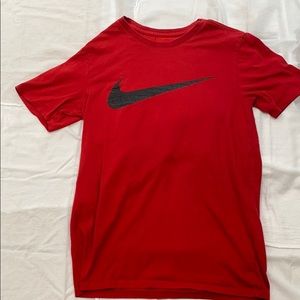 Red Nike Swoosh t-shirt